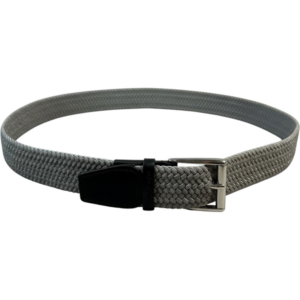 Royal Albartross Woven Belt Mens Size L Grey Leather Trim Made in Spain
